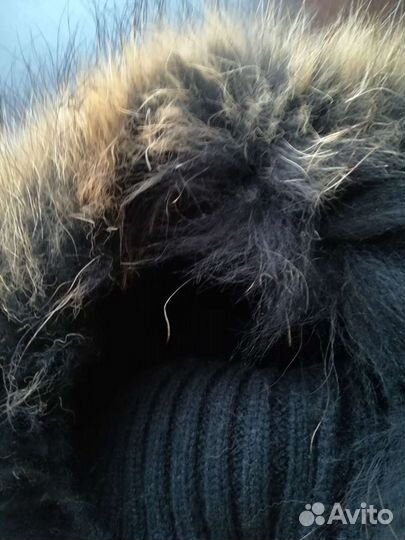 Шапка из меха енота