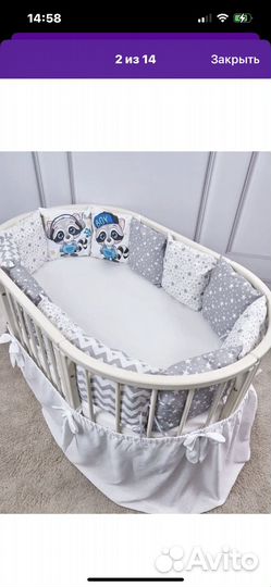 Бортики в кроватку + балдахин