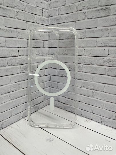 Чехол iPhone 14 Pro прозрачный MagSafe