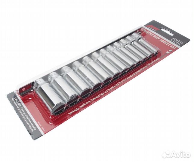 Набор головок торцевых глубоких 12-гранных 3/8