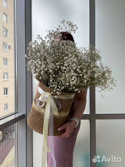 Гипсофила, Тюльпаны, букеты, цветы, доставка