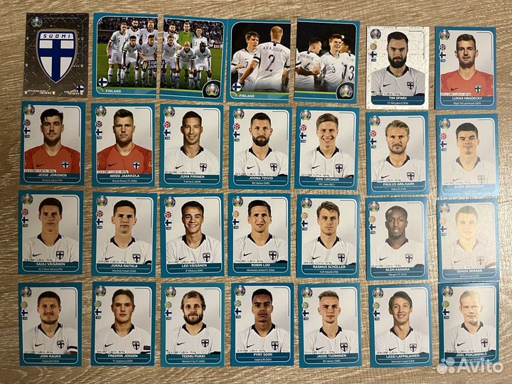 Panini uefa euro 2020 сборная команды (28 стикеров