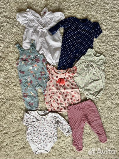 Вещи пакетом на девочку 6-9 мес