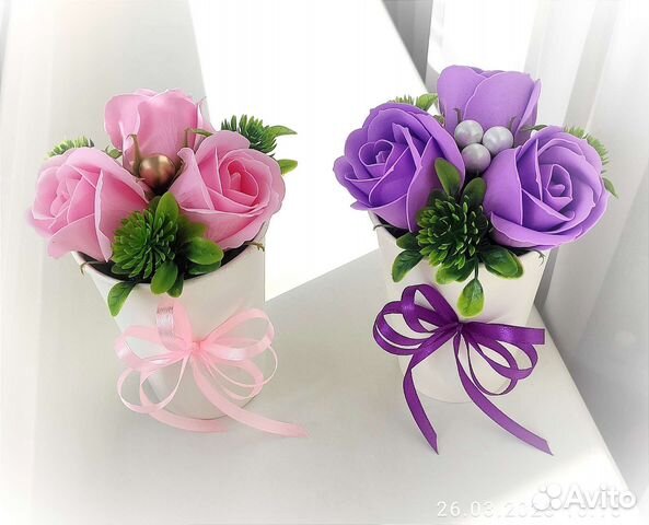 Букеты из мыльных роз