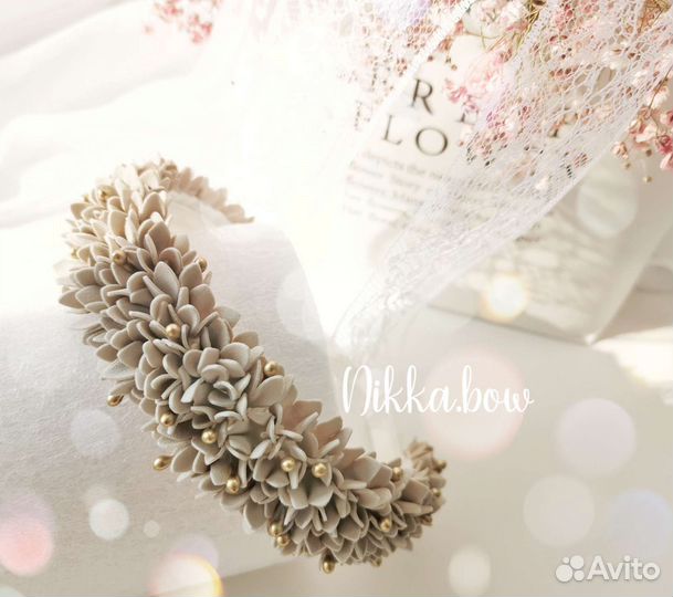 Ободки для девочек из цветов, ручная работа