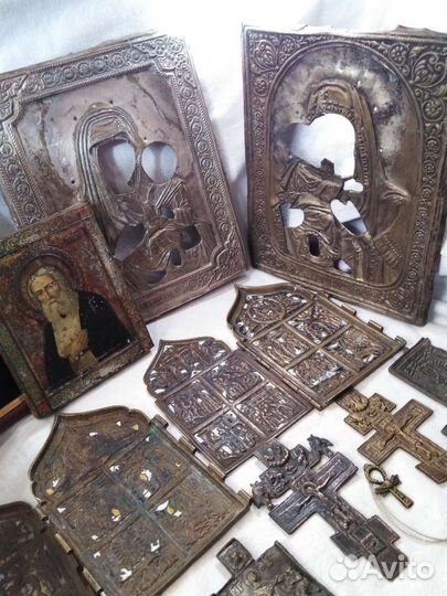 Икона, крестики. Пластика, рамки. Латунь