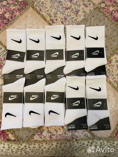 Носки nike высокие белые