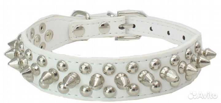 Ошейник для собак, кожаный с шипами