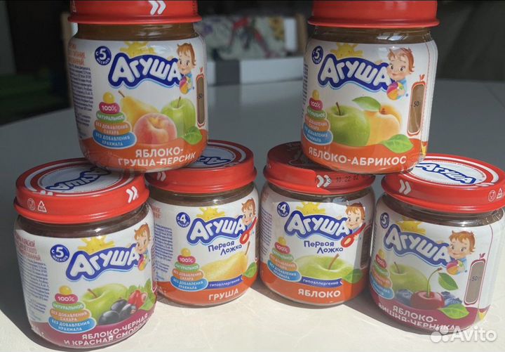 Детское пюре Агуша; каши Агуша; каши Nestle; сок