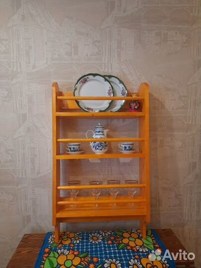 Полка для посуды деревянная