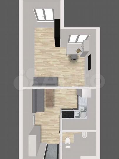 2-к. квартира, 35,9 м², 3/3 эт.