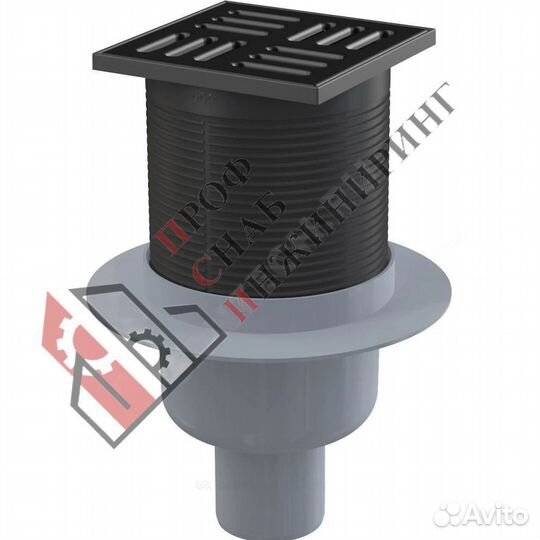 Трап регулируемый с гидрозатвором+механический сух