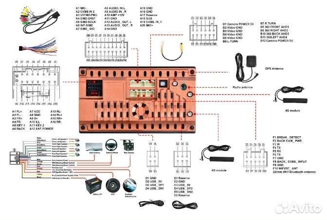 Магнитола Андроид. Toyota. Kia. 10 Дюймов 1/16 Gb