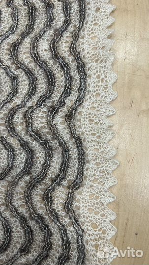 Пуховый шарф, шаль ажурный