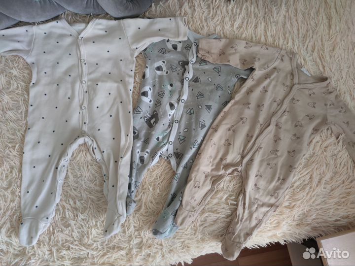 Детская одежда пакетом слипы и песочники 56-62разм