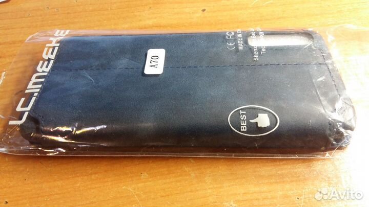 Кожаный чехол-книжка с A70