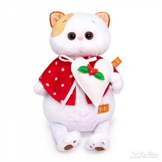 Кошечка Ли-ли 24см в накидке с сердцем новая
