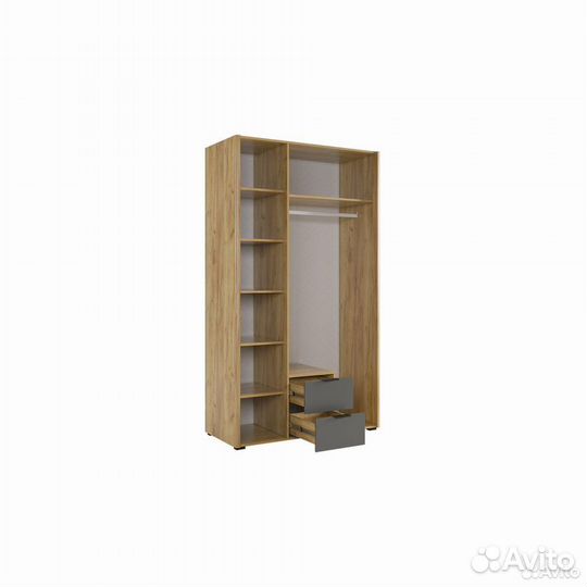 Шкаф трехдверный дуб крафт золотой/графит Адам