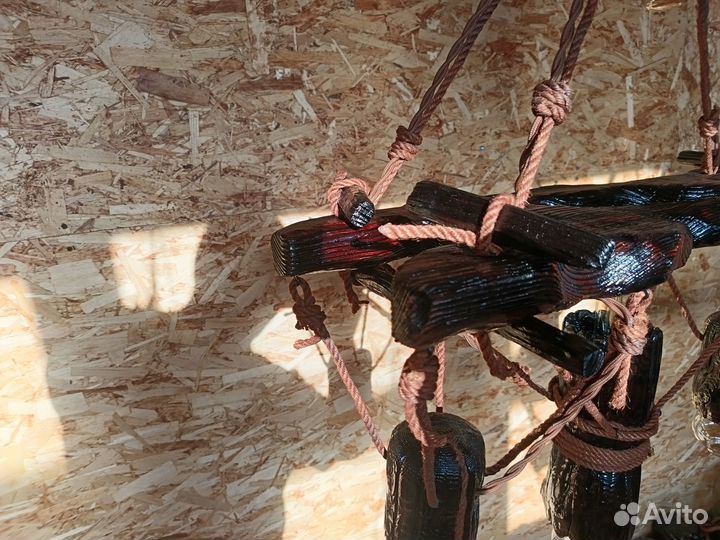 Люстры из дерева под старину ручной работы