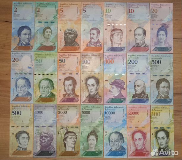 Набор банкнот Венесуэлы фауна 2011-2018гг