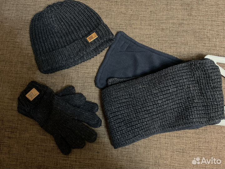 Комплект шапка шарф перчатки