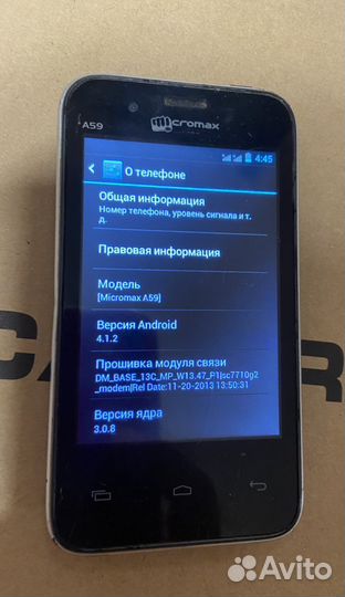 Micromax A59 Bolt, 512 МБ