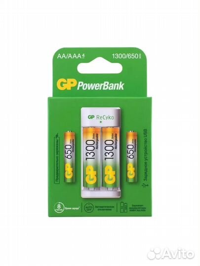 4 Аккумулятора AA/AAA+Зарядное устройство GP