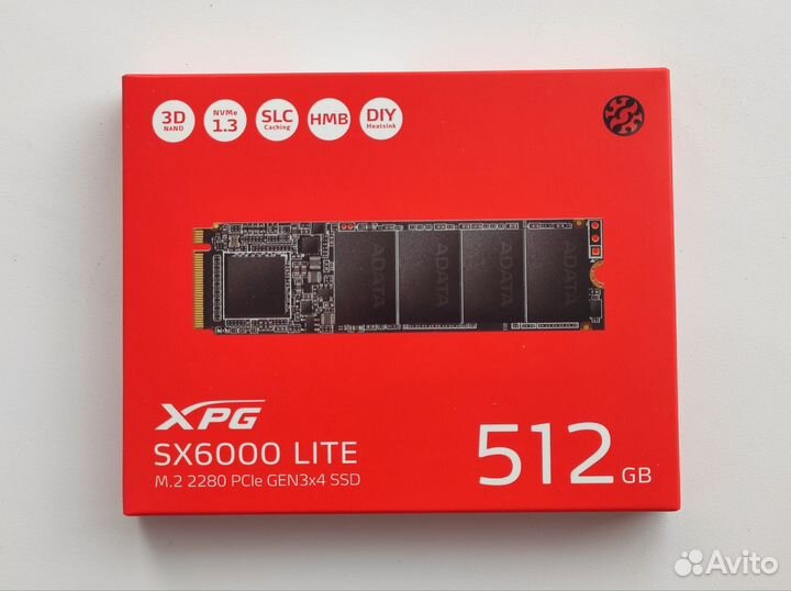 SSD adata XPG SX6000 Lite M.2 2280 512 гб
