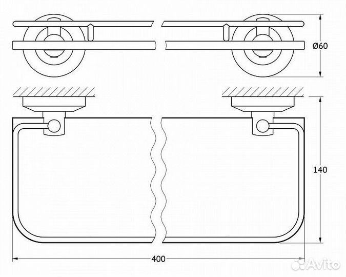 Полка FBS Standard STA 014 длина 40 см