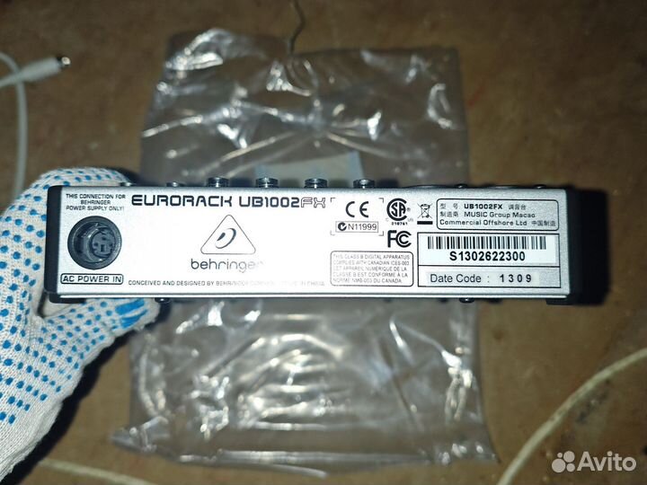 Микшерный пульт behringer eurorack ub1002fx