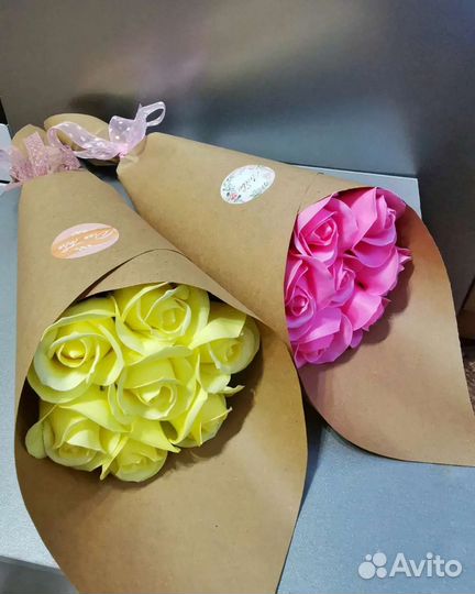 Букет из мыльных розочек