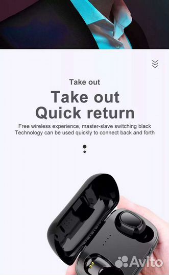 Trohe TWS L21 Наушники беспроводные / наушники вкл