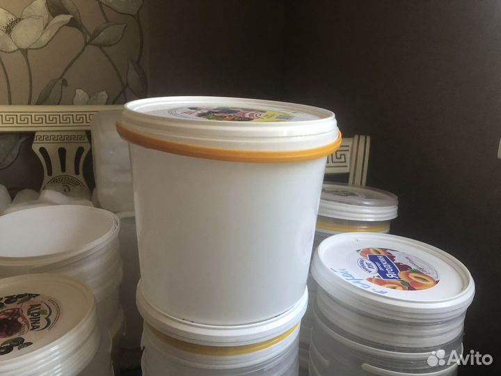 Ведро пластиковое с крышкой пищевое 5 литров