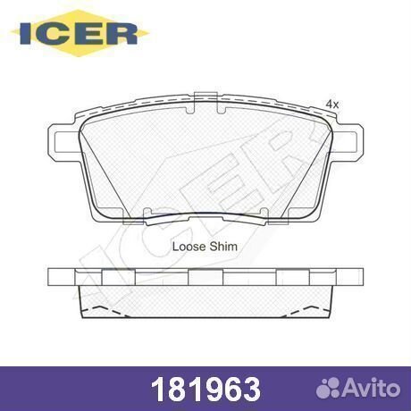 Комплект тормозных колодок 181963 icer