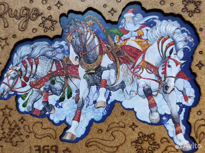 Новогодний деревянный пазл Rugo 