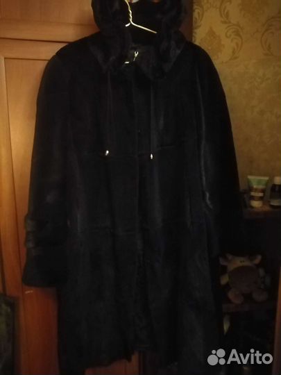 Шуба из стриженной нутрии с норкой