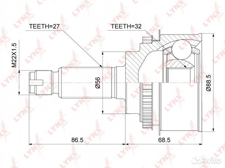 ШРУС внешний перед правлев