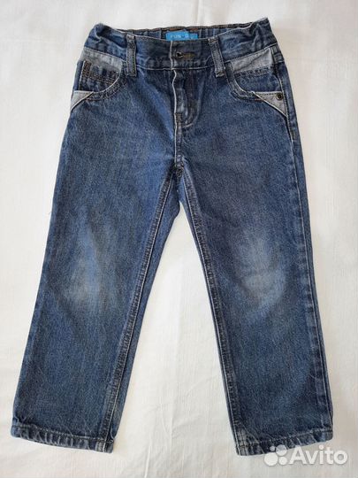 Нарядная х/б рубашка и джинсы на мальчика 3 лет