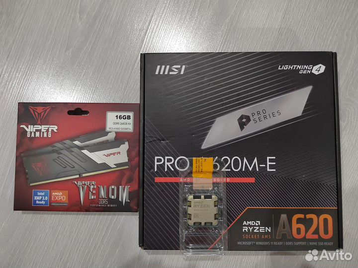 Комплект Msi PRO A620M-E+Ryzеn 5 7600Х+16 Гб DDR5