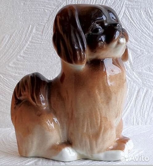 Фарфоровая Статуэтка Пекинес лфз СССР 1970