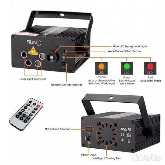 Световое обрудование: лазер, дискошар, дюралайт