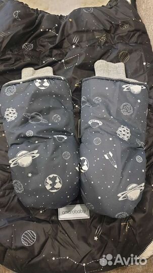 Теплый конверт в коляску муфта варежки на коляску