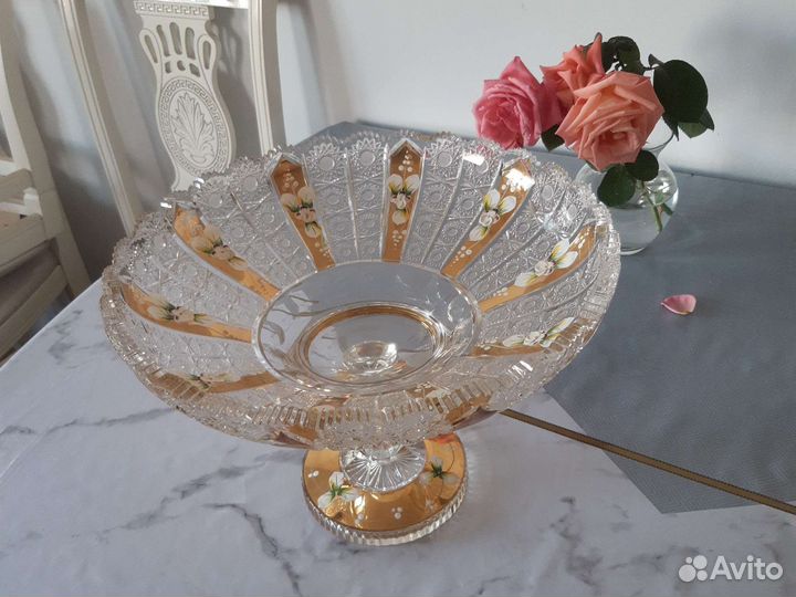 Ваза для фруктов хрусталь