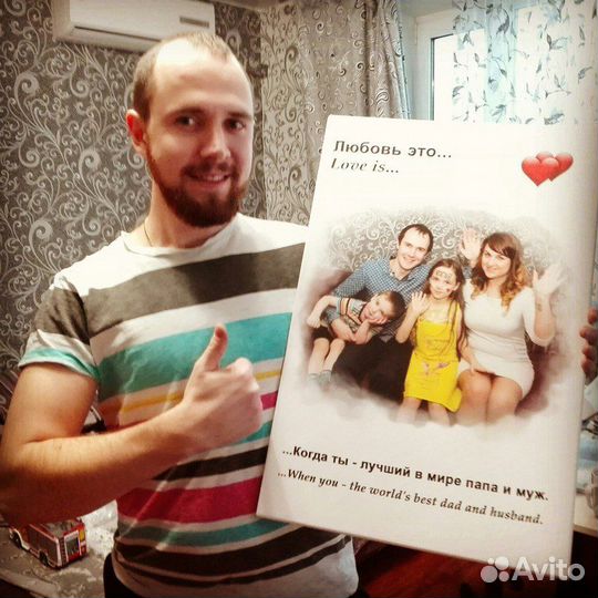 Портрет на холсте по фото на день всех влюбленных