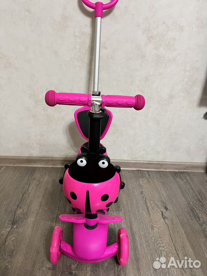 Самокат детский трехколесный с сиденьем, 3 в 1