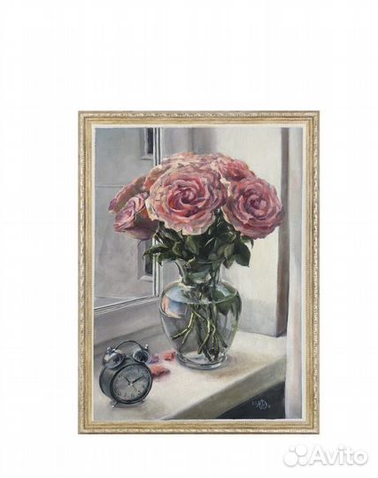 Картина натюрморт с розами