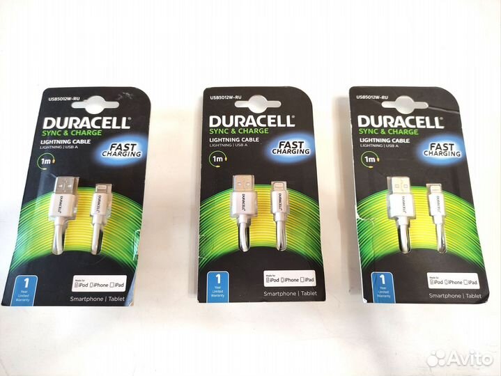 iPhone, iPad кабель с MFi. Duracell пр-во Британия