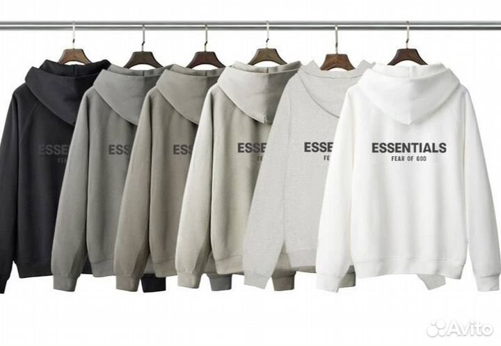 Худи Essentials Fear of God (светло-серый)