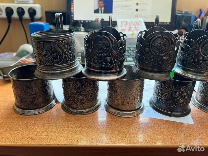 Подстаканники СССР 1950-1980 годы разные мельхиор