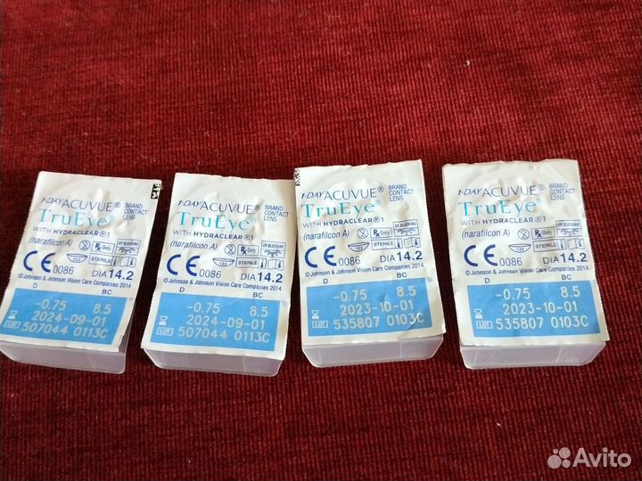 Линзы контактные -0,75 acuvue TRU EYE